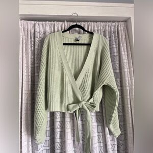 Women's Green Wrap Sweater